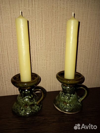 Подсвечник. Глиняный. 2 шт. новые
