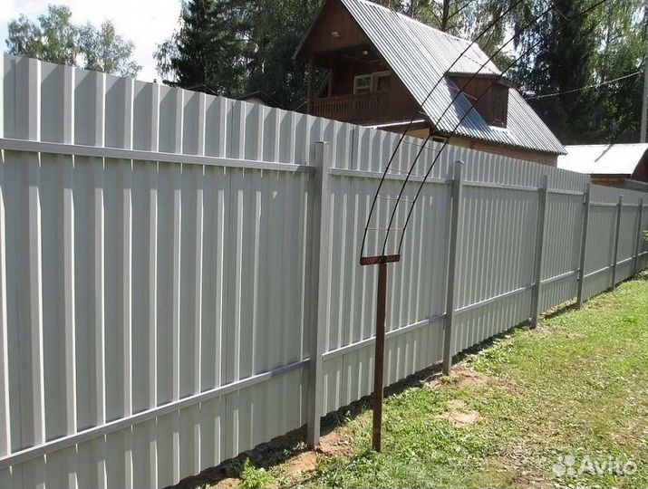 Забор из профлиста цена за метр под ключ