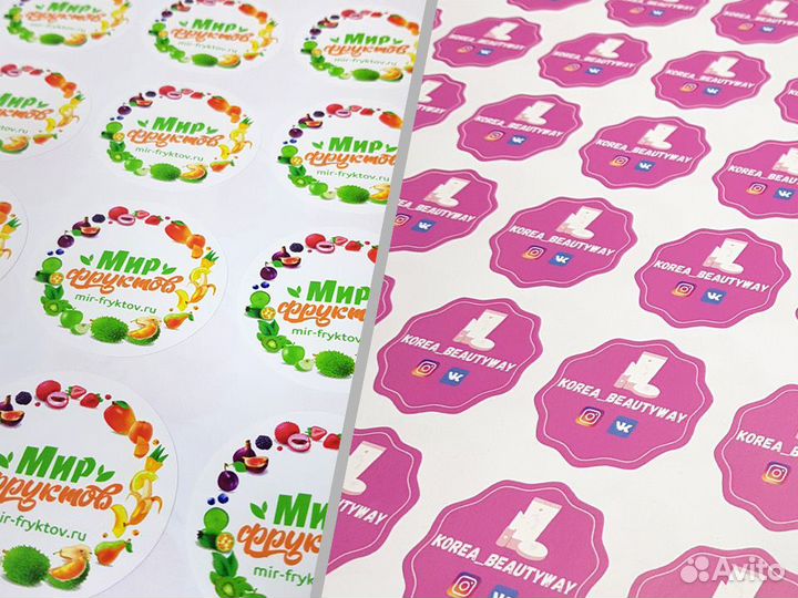 Печать наклеек и стикеров