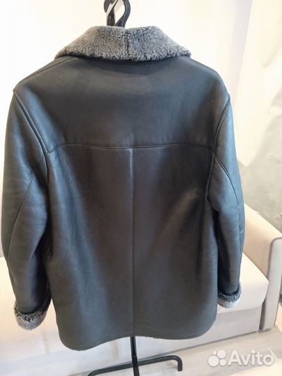 Кожаная дубленка мужская 46