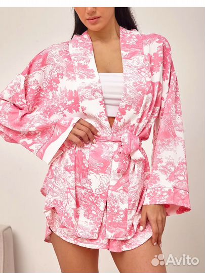 Пижама кимоно с шортами