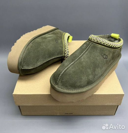 Ugg Tasman Slipper Tazz Platform Chestnut “Olive”