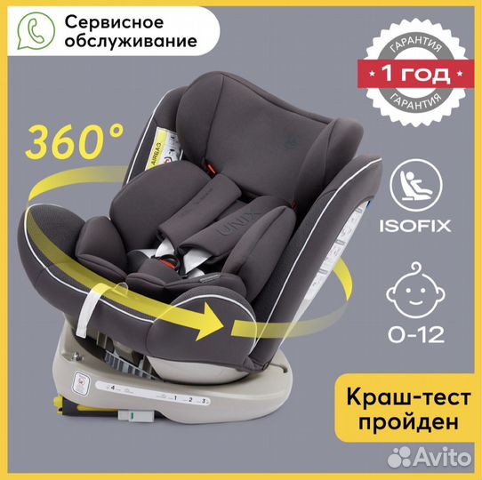 Новое автокресло Happy Baby Unix isofix, 0-36 кг