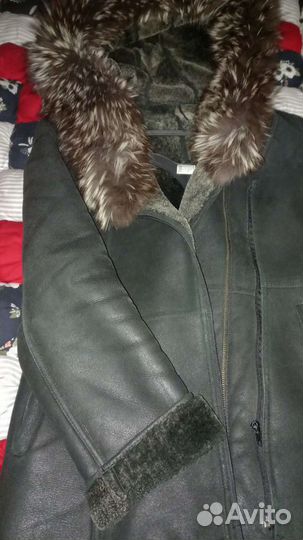 Дубленка женская с капюшоном