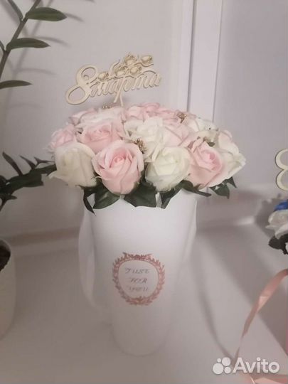 Букет из мыльных роз, подарок на 8 марта