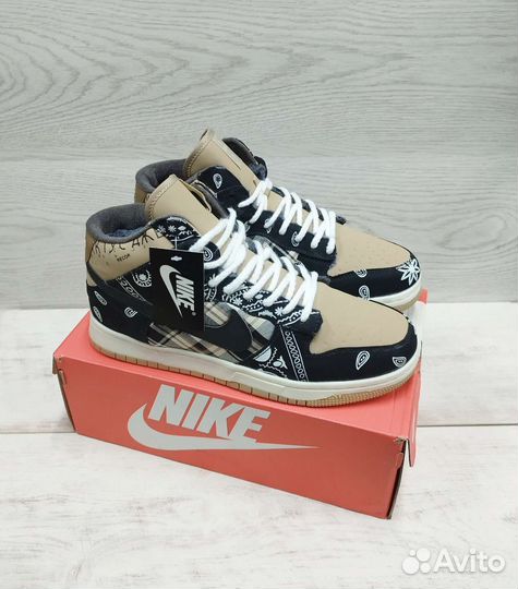 Кроссовки nike travis scott sb dunk mid зимние