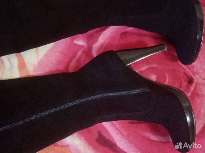 24.5см. Демисезон замша ботфорты Carnaby