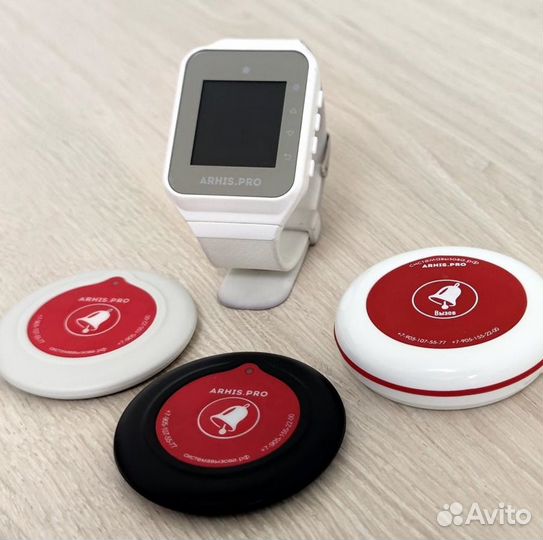 Беспроводная кнопка вызова официанта с часами