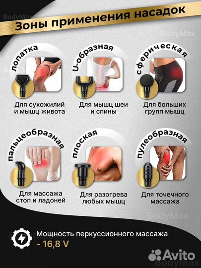 Перкуссионный массажер для тела 30 режимов