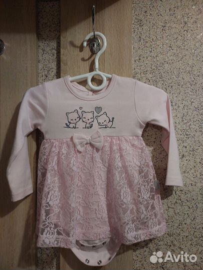 Платье боди для девочки 74