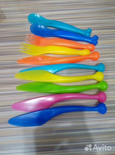 Детские пластиковые вилки, ложки, ножи Икеа