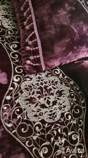Покрывало пурпурный бархат франция.евро,подуш