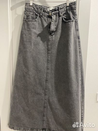 Джинсовая юбка макси длинная