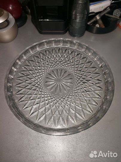Поднос хрустальный