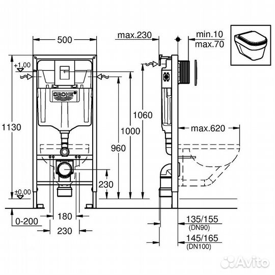 Ком-т инсталяция Grohe38772001 с унитазом Selena C