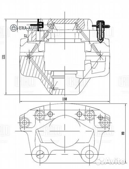 Trialli CF032113 Суппорт торм. для а/м Opel Vectra