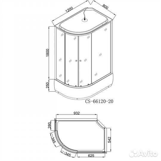 Душевая кабина Loranto 120х80х215