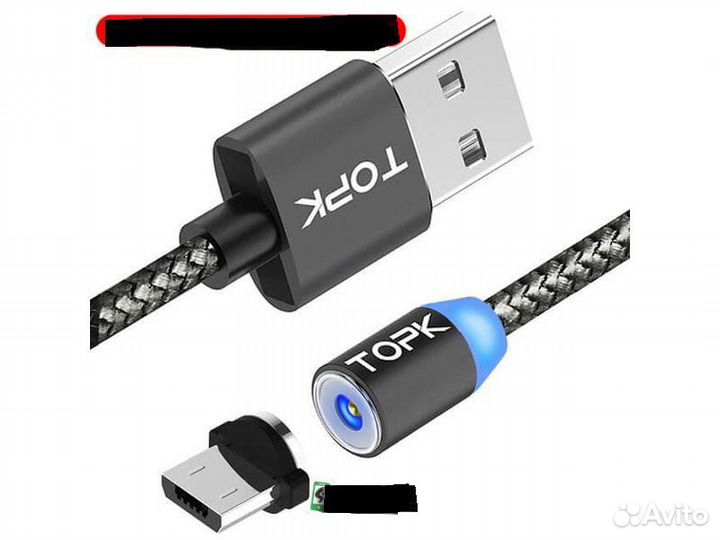 Магнитный кабель micro usb, type-c, айфон 8 pin