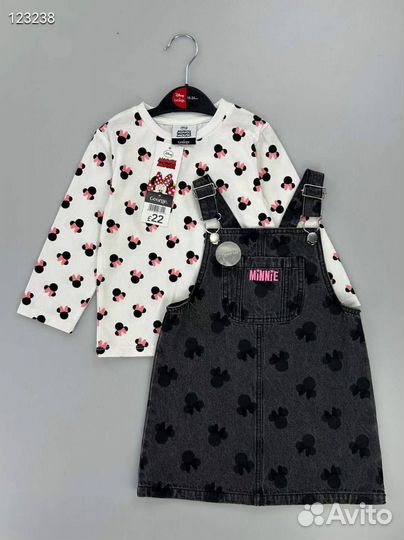 Сарафан джинс + лонг для девочки 68 74 80 86 92