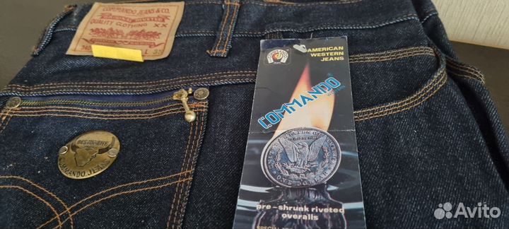 Джинсы винтаж 80-е Commando Jeans, новые