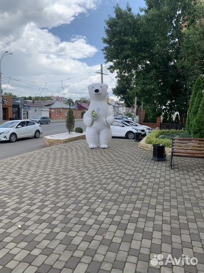 Танцующий белый мишка/Аниматор/Ростовая кукла