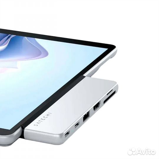 Satechi Dual USB-C Hub For Surface Pro 9 Silver