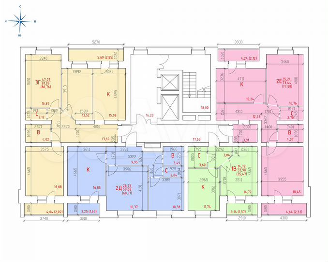 3-к. квартира, 86,8 м², 2/12 эт.