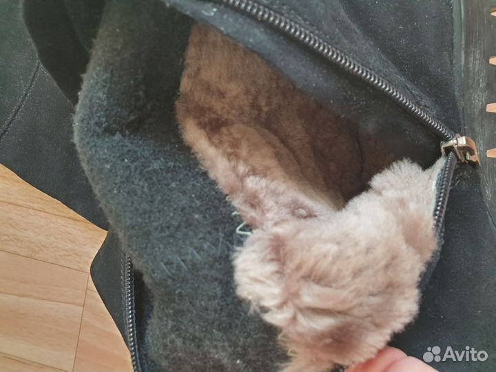 Сапоги ботфорты натуральная замша мех 37 размер