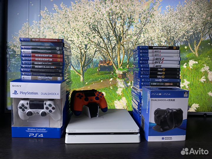 Sony ps4 slim + 82 игры