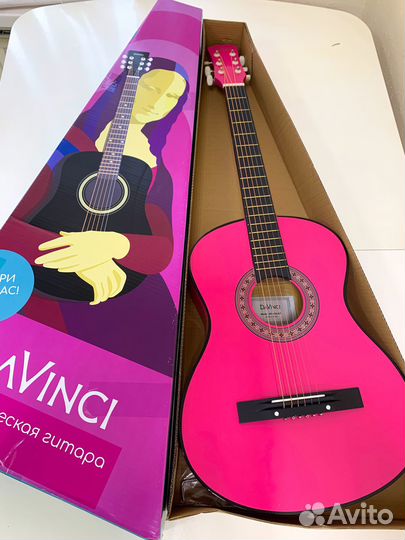 Гитара акустическая DaVinci розовая