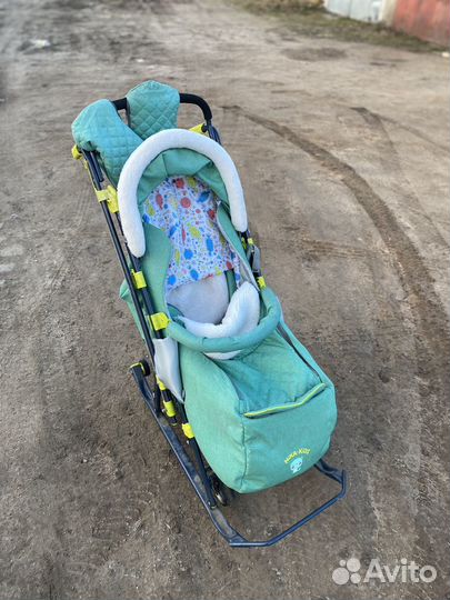 Детские санки коляска nika