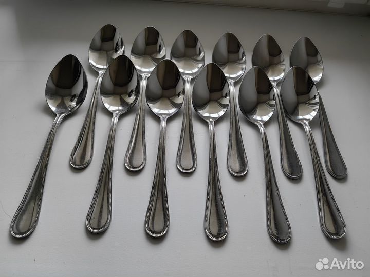 Ложки чайные столовые вилки ножи набор нерж сталь