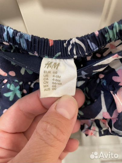 Комбинезон летний на девочку H&M, 68см синий