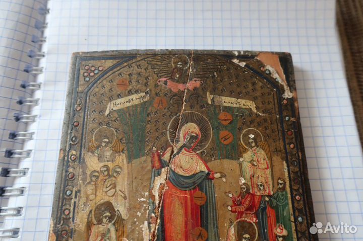 Старинная икона Богородица Всех Скорбящих Радость