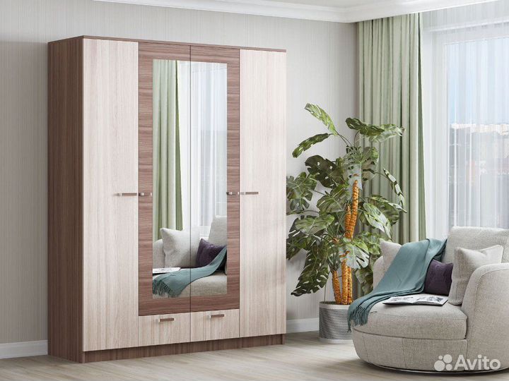 Шкаф распашной 1,6 метра Ясень шимо