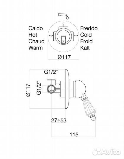 Смеситель для душа Fiore imperial- SKY