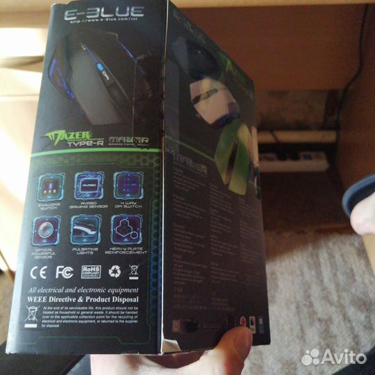 Игровая мышь razer type-r e-blue салатового цвета