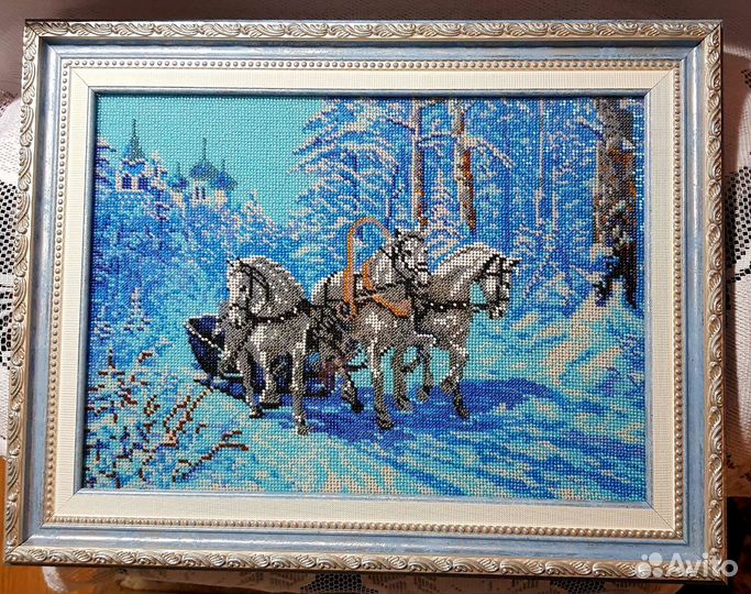 Картина из бисера Русская тройка