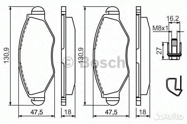 Комплект тормозных колодок 0986494039 bosch