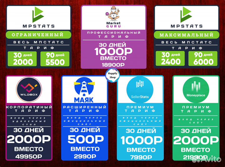 MarketGuru,Mpstats,Wildbox,Mayak