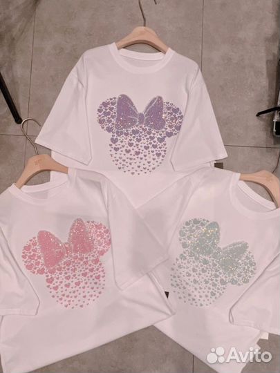 Футболка в стразах Корея р.48,50,52,54,56,58