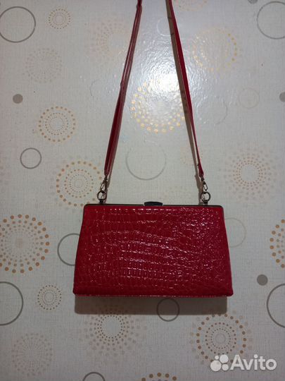 Клатч женский красный, 26х15 см