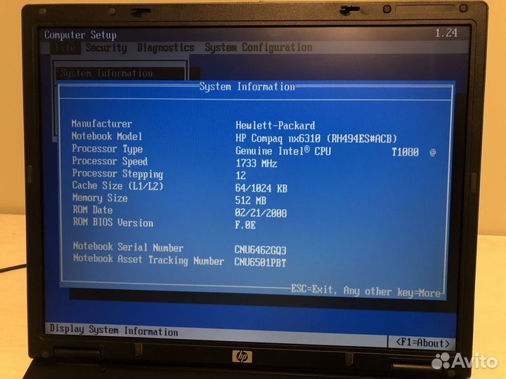 Ноутбук HP Compaq nx6310