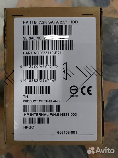 Жесткий диск HP 1TB SATA 655710-B21/656108-001
