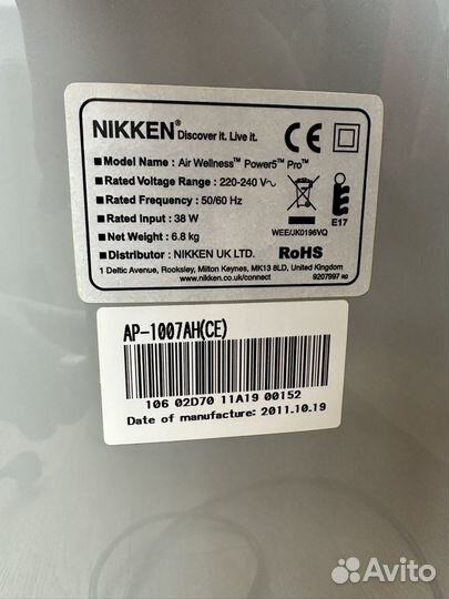 Очиститель и ионизатор воздуха Nikken
