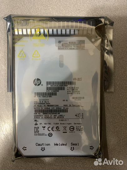Жесткий диск HP 6Tb 6G SAS 3.5