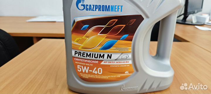 Моторное масло gazpromneft Premium N, 5W-40, 4л