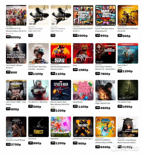 Подписка PS plus, EA play, Игры PS4-5