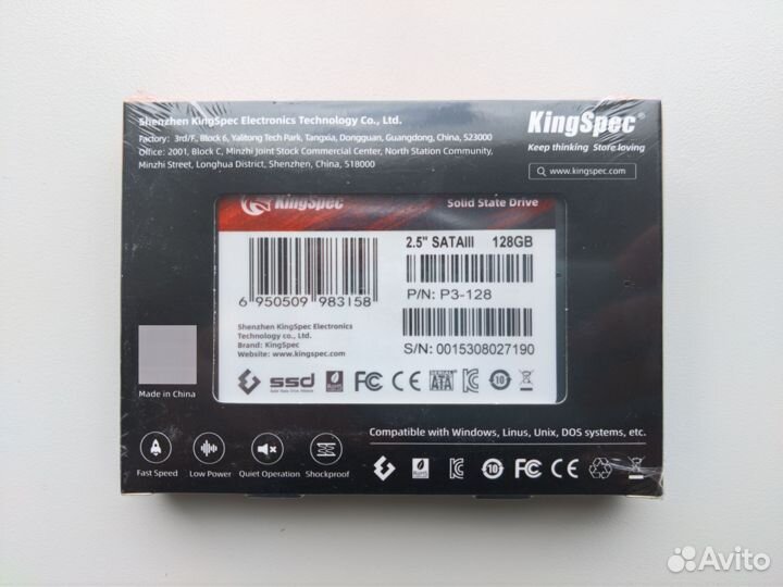 SSD Kingspec P3 - 128GB 2.5. Новый