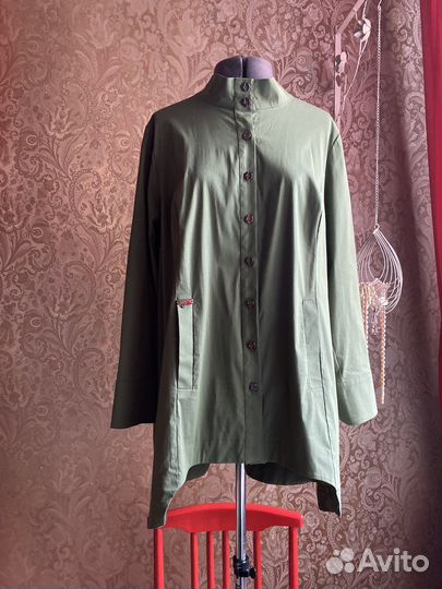Блузка оливковая 52 L&D design новая
